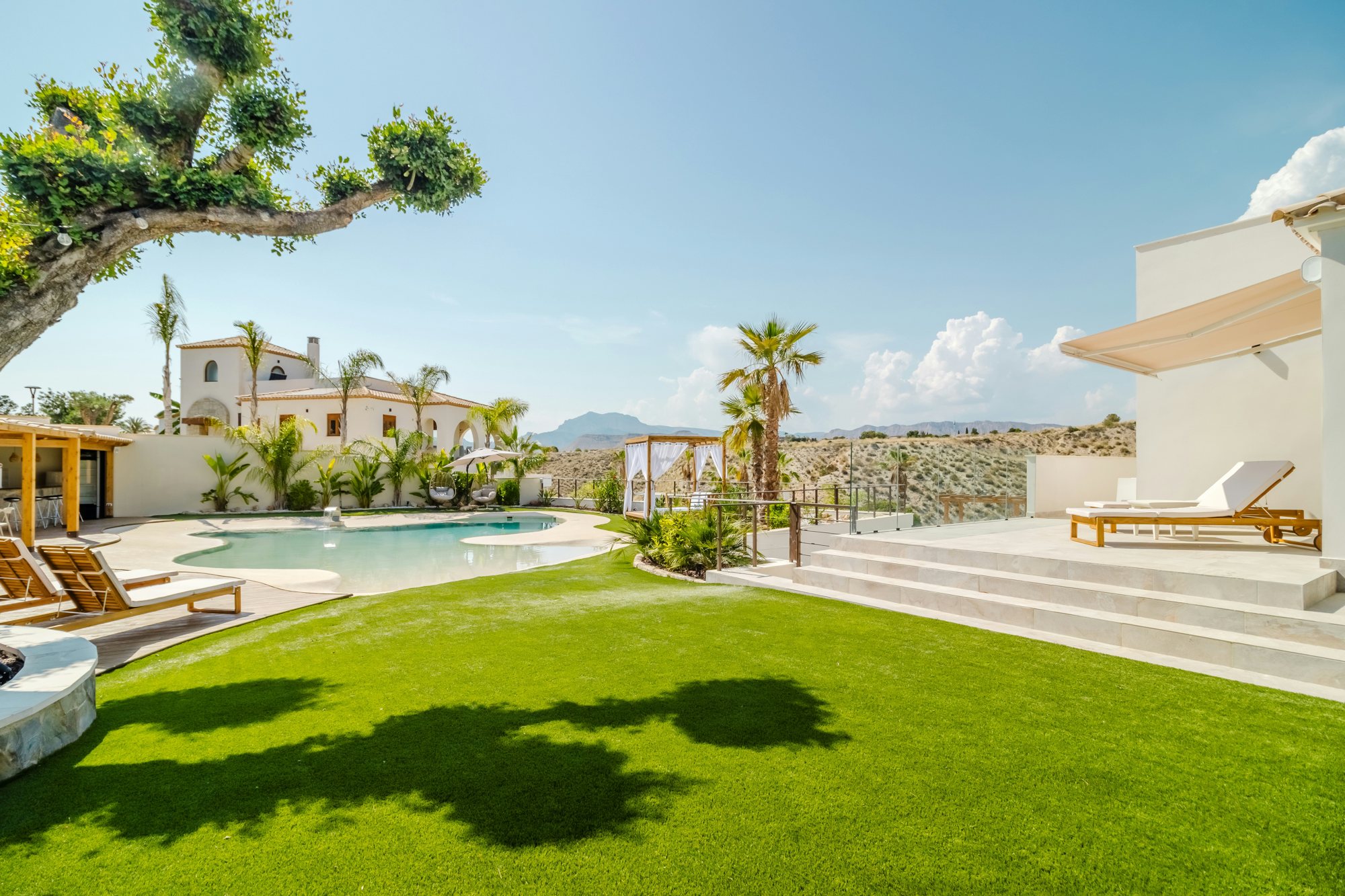 Luxury landscaped villa garden